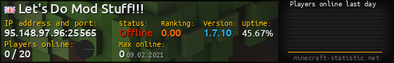 Userbar 560x90 with online players chart for server 95.148.97.96:25565