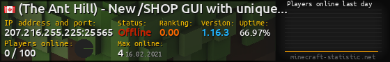 Userbar 560x90 with online players chart for server 207.216.255.225:25565