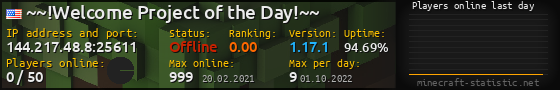 Userbar 560x90 with online players chart for server 144.217.48.8:25611