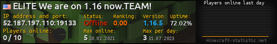 Userbar 560x90 with online players chart for server 52.187.197.110:19133
