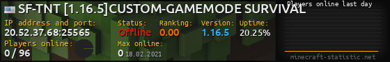 Userbar 560x90 with online players chart for server 20.52.37.68:25565