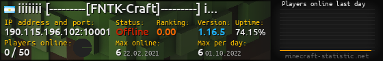 Userbar 560x90 with online players chart for server 190.115.196.102:10001
