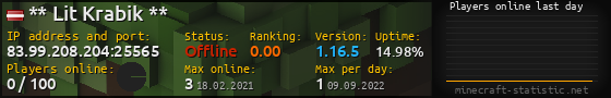 Userbar 560x90 with online players chart for server 83.99.208.204:25565