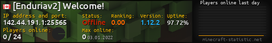 Userbar 560x90 with online players chart for server 142.44.191.1:25565