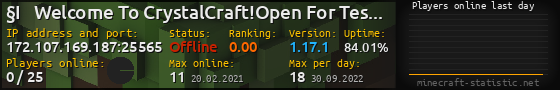 Userbar 560x90 with online players chart for server 172.107.169.187:25565