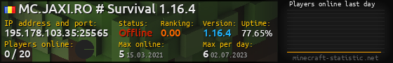 Userbar 560x90 with online players chart for server 195.178.103.35:25565