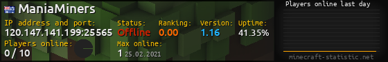 Userbar 560x90 with online players chart for server 120.147.141.199:25565