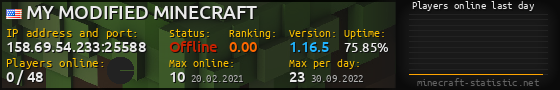 Userbar 560x90 with online players chart for server 158.69.54.233:25588