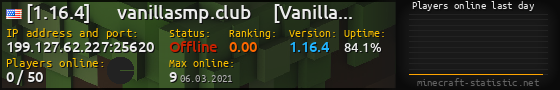Userbar 560x90 with online players chart for server 199.127.62.227:25620