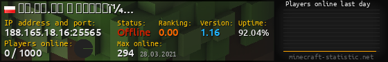Userbar 560x90 with online players chart for server 188.165.18.16:25565