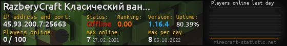 Userbar 560x90 with online players chart for server 45.93.200.7:25663