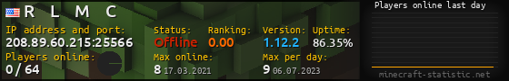 Userbar 560x90 with online players chart for server 208.89.60.215:25566