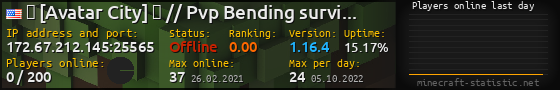 Userbar 560x90 with online players chart for server 172.67.212.145:25565