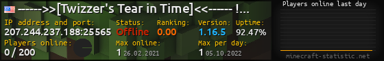Userbar 560x90 with online players chart for server 207.244.237.188:25565