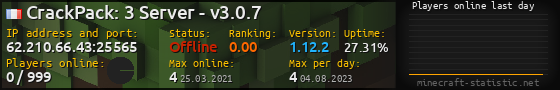 Userbar 560x90 with online players chart for server 62.210.66.43:25565
