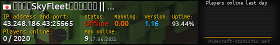 Userbar 560x90 with online players chart for server 43.248.186.43:25565