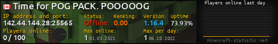 Userbar 560x90 with online players chart for server 142.44.144.28:25565