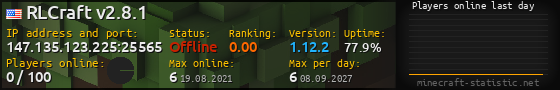 Userbar 560x90 with online players chart for server 147.135.123.225:25565