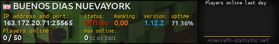 Userbar 560x90 with online players chart for server 163.172.20.71:25565