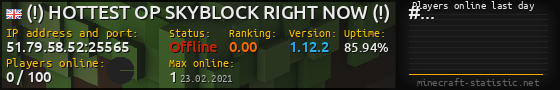 Userbar 560x90 with online players chart for server 51.79.58.52:25565