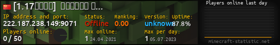 Userbar 560x90 with online players chart for server 222.187.238.149:9071