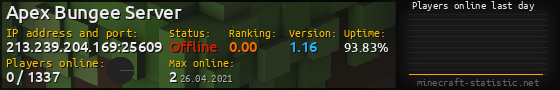 Userbar 560x90 with online players chart for server 213.239.204.169:25609
