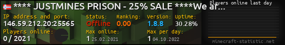 Userbar 560x90 with online players chart for server 146.59.212.20:25565