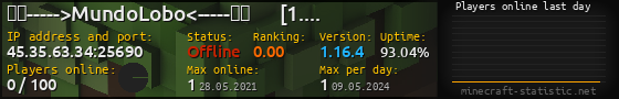 Userbar 560x90 with online players chart for server 45.35.63.34:25690