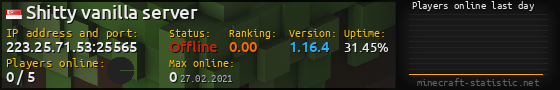 Userbar 560x90 with online players chart for server 223.25.71.53:25565