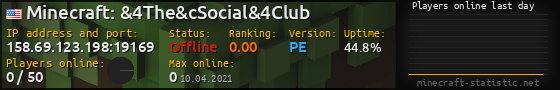 Userbar 560x90 with online players chart for server 158.69.123.198:19169