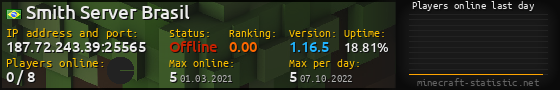 Userbar 560x90 with online players chart for server 187.72.243.39:25565
