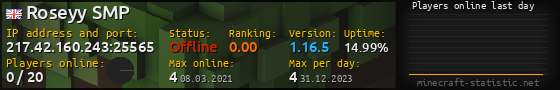 Userbar 560x90 with online players chart for server 217.42.160.243:25565