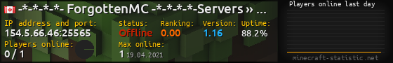 Userbar 560x90 with online players chart for server 154.5.66.46:25565