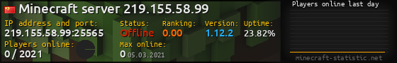 Userbar 560x90 with online players chart for server 219.155.58.99:25565