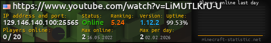 Userbar 560x90 with online players chart for server 129.146.140.100:25565