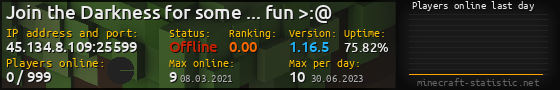 Userbar 560x90 with online players chart for server 45.134.8.109:25599