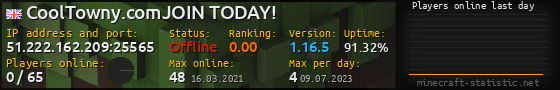 Userbar 560x90 with online players chart for server 51.222.162.209:25565