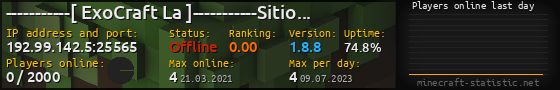 Userbar 560x90 with online players chart for server 192.99.142.5:25565