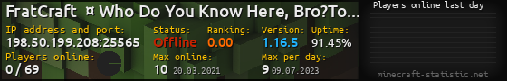 Userbar 560x90 with online players chart for server 198.50.199.208:25565