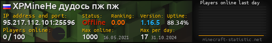 Userbar 560x90 with online players chart for server 95.217.112.101:25596
