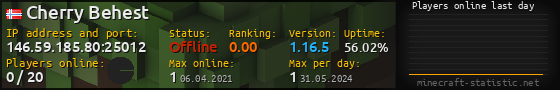 Userbar 560x90 with online players chart for server 146.59.185.80:25012