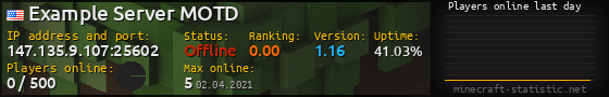 Userbar 560x90 with online players chart for server 147.135.9.107:25602