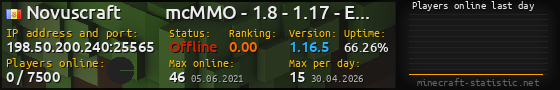 Userbar 560x90 with online players chart for server 198.50.200.240:25565