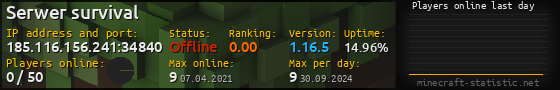 Userbar 560x90 with online players chart for server 185.116.156.241:34840
