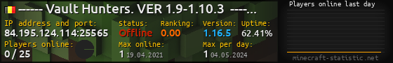 Userbar 560x90 with online players chart for server 84.195.124.114:25565
