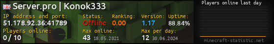 Userbar 560x90 with online players chart for server 51.178.92.36:41789