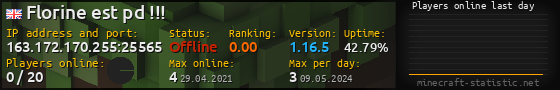 Userbar 560x90 with online players chart for server 163.172.170.255:25565