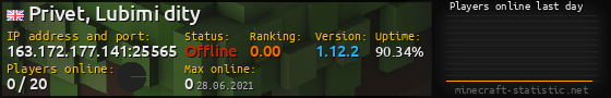 Userbar 560x90 with online players chart for server 163.172.177.141:25565