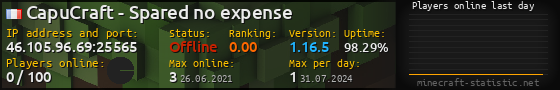 Userbar 560x90 with online players chart for server 46.105.96.69:25565