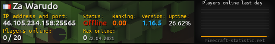 Userbar 560x90 with online players chart for server 46.105.234.158:25565